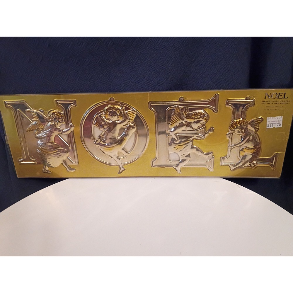 Department 56 Noel Cherub Angel Silver Gold Plated Ornament Set of 4 58180608